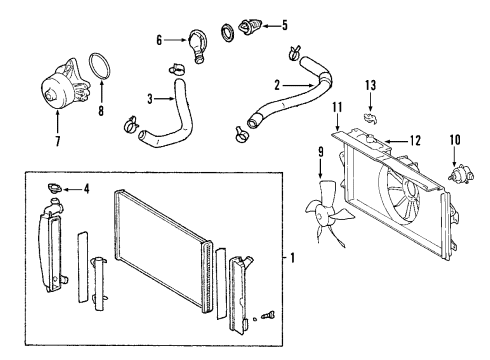 2008 Pontiac Vibe Water Pump Diagram for 88973887