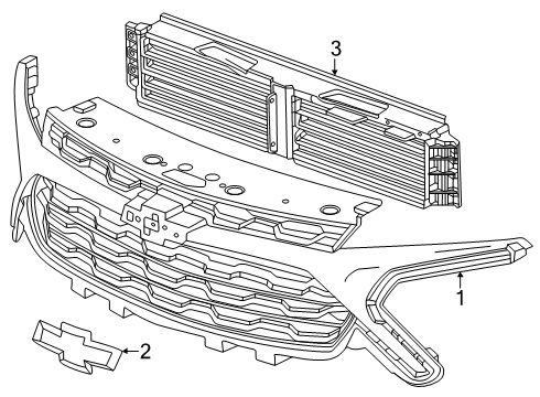 2024 Chevy Trax Grille & Components Diagram 2 - Thumbnail