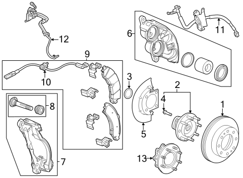 2022 Chevy Silverado 3500 HD Brake Components Diagram 2 - Thumbnail