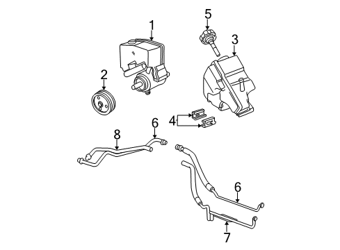 2002 Chevy Malibu P/S Pump & Hoses Diagram 2 - Thumbnail