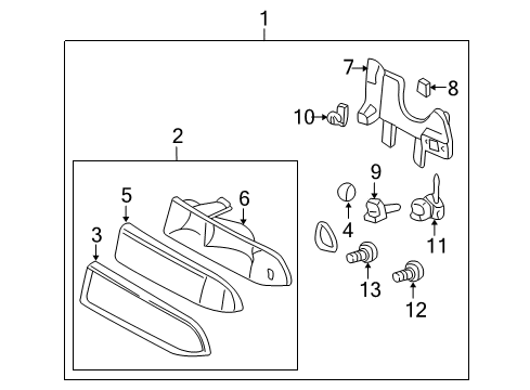 2000 Chevy Blazer Headlamp Components Diagram