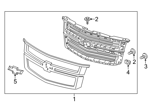 2019 Chevy Suburban Grille & Components Diagram