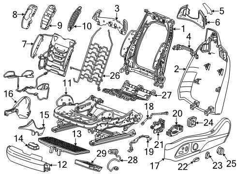 2022 Cadillac CT4 Lumbar Support, Front Diagram for 13547433