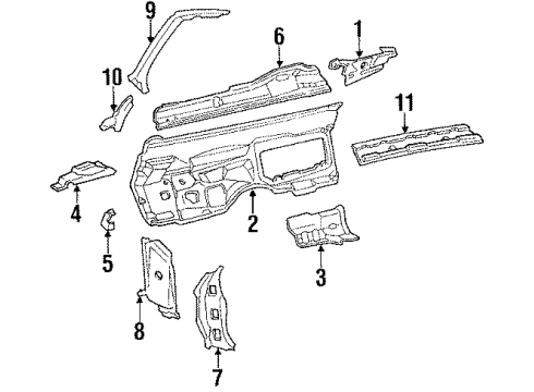1991 Cadillac Brougham Reveal Molding, Driver Side Diagram for 3073181