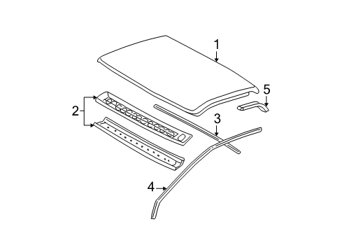 2007 Chevy Silverado 2500 HD Roof & Components Diagram 6 - Thumbnail