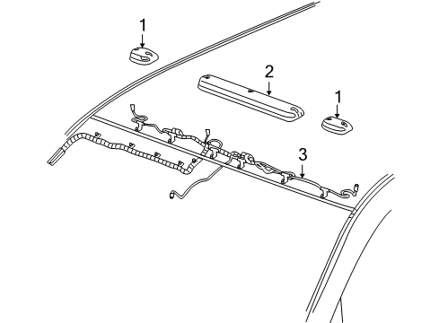 2007 Chevy Silverado 2500 HD Roof Lamps Diagram 2 - Thumbnail