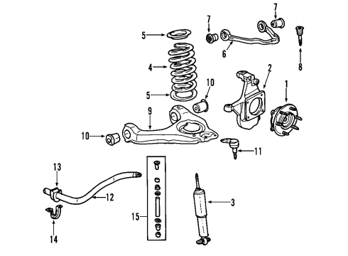 2011 Chevy Suburban 2500 Ride Control - Front Diagram