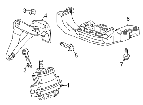 2025 Cadillac CT5 Engine & Trans Mounting Diagram 2 - Thumbnail