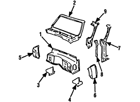 1985 GMC C1500 Suburban Hinge Pillar, Passenger Side Diagram for 15606608