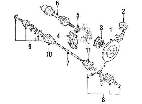 1988 Oldsmobile Cutlass Calais CV Joints, Front Diagram for 26001939