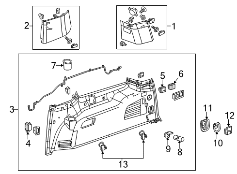 Panel, Body Interior Trim, Rear Lower Diagram for 84986282