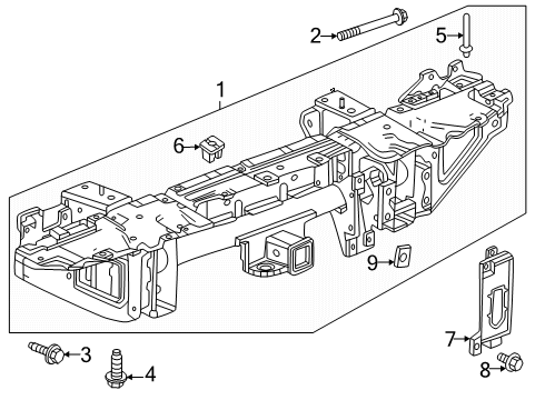 2025 GMC Hummer EV SUV Bumper & Components - Rear Diagram 2 - Thumbnail