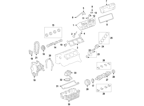 2010 Chevy Malibu Pistons, Rings & Bearings Diagram 3 - Thumbnail