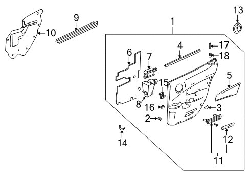 2008 Pontiac Grand Prix Belt Weatherstrip, Rear Passenger Side Diagram for 15248226