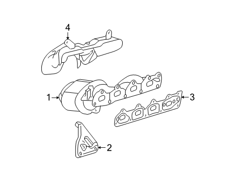 2008 Saturn Aura Exhaust Manifold Diagram for 19420130
