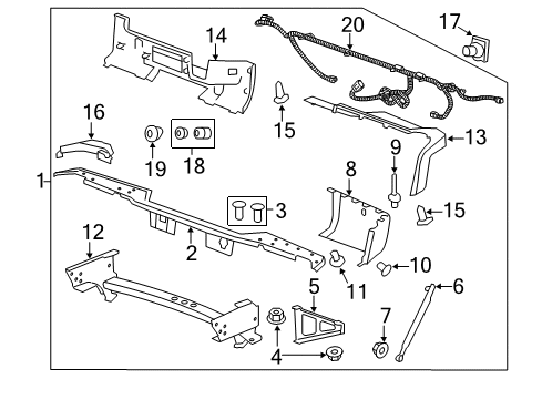 2014 Chevy Silverado 2500 HD Bumper & Components - Rear Diagram
