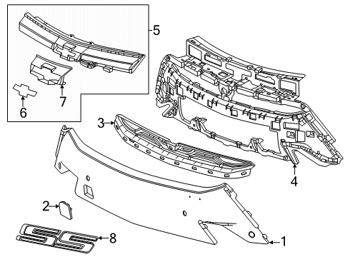 2025 Chevy Blazer EV GRILLE PKG-FRT *SERV PRIMER Diagram for 85700096
