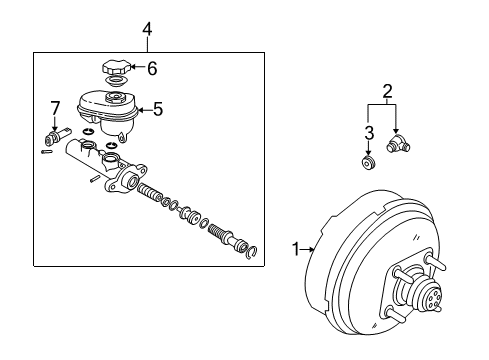 2008 Chevy Corvette Brake Booster Diagram for 15237761