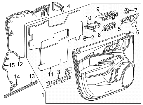 2024 Buick Envista Sealing Strip, Front Door Window Channel Diagram for 42876967