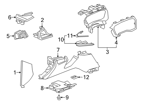2020 Cadillac XT6 Instrument Panel Components Diagram 2 - Thumbnail