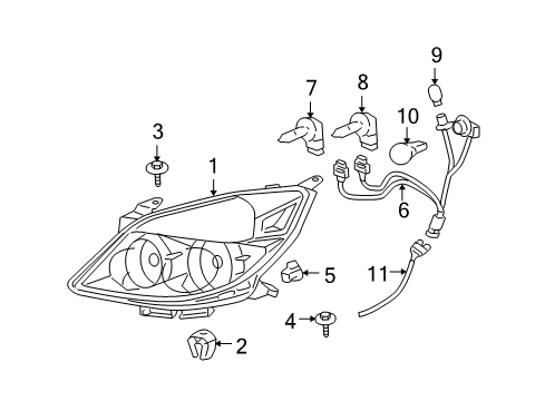 2007 Saturn Aura Headlamps Diagram 2 - Thumbnail