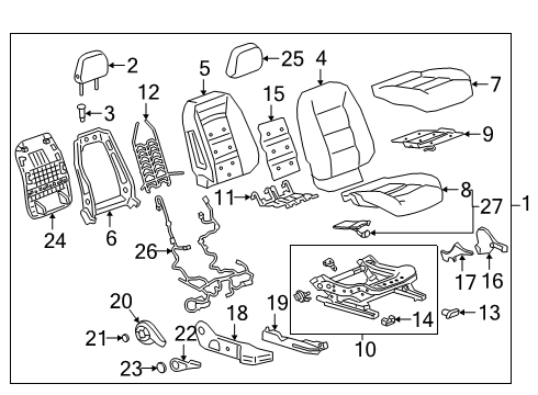 2023 GMC Terrain Rail Cover, Black, Front Diagram for 84159109