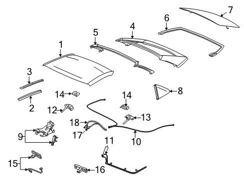 2004 Cadillac XLR Convertible Top Diagram 4 - Thumbnail