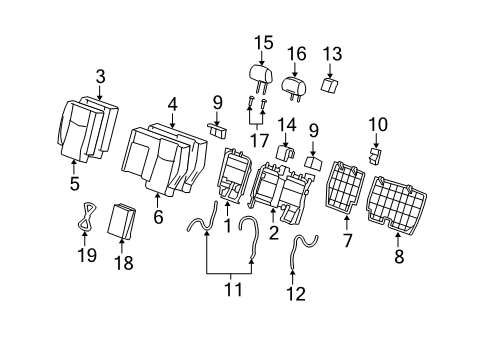 2006 Cadillac SRX Seat Back Panel, Black Diagram for 88994894