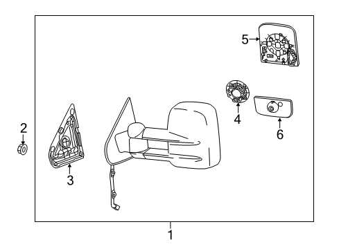 2017 Chevy Silverado 1500 Mirror Assembly Gasket, Rear Passenger Side Diagram for 22928908