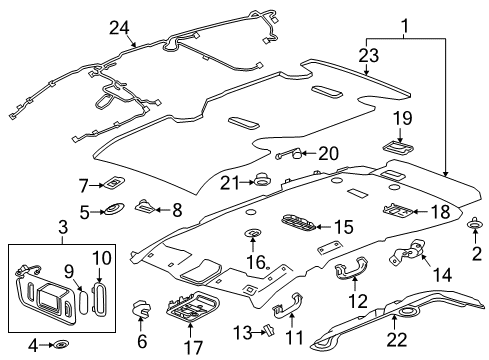 2019 Buick Enclave Grip Handle, Titanium, Rear Diagram for 20864479