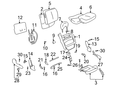 2000 Buick LeSabre Front Seat Components Diagram 3 - Thumbnail