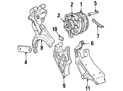 1992 Oldsmobile Achieva Alternator Assembly Diagram for 10463022