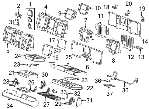 2019 Chevy Silverado 1500 Cushion Cover, Driver Side Diagram for 86808469
