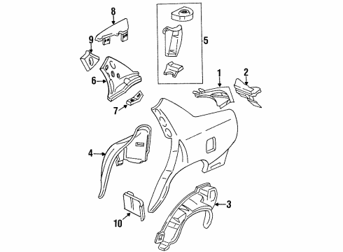1995 Buick LeSabre Inner Components - Quarter Panel Diagram