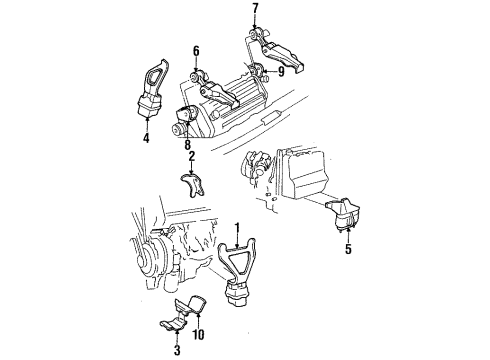 1996 Cadillac DeVille Engine & Trans Mounting Diagram