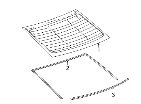 2014 Cadillac CTS Glass & Hardware - Back Glass Diagram 3 - Thumbnail