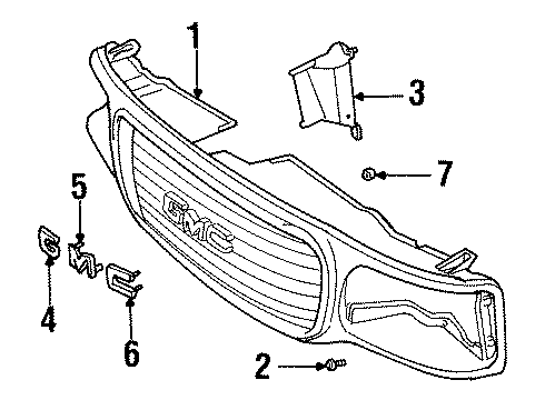 2000 GMC Yukon Letter Diagram for 15634641