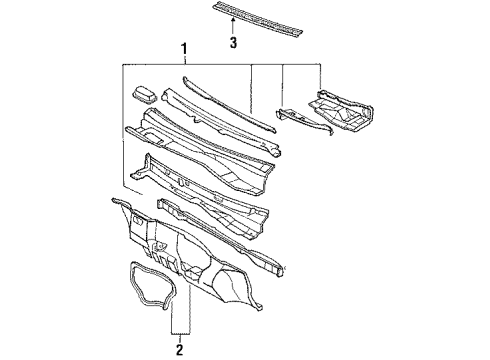 1993 Oldsmobile Cutlass Supreme Sound Absorber Diagram for 10240926