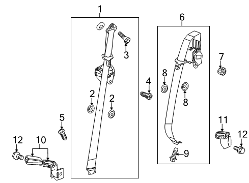2015 GMC Terrain Outer Belt Assembly Lower Bolt Diagram for 11610043