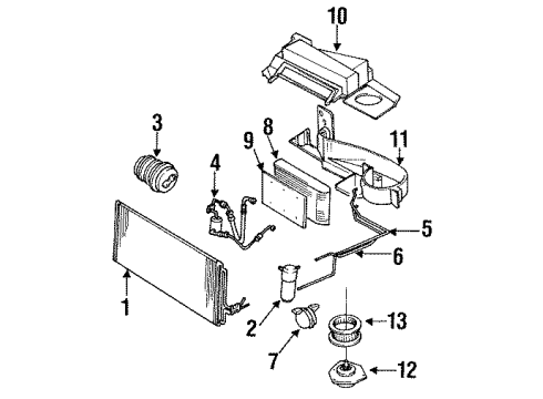 1994 Chevy Lumina A/C Condenser, Compressor & Lines Diagram
