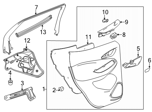 2025 Buick Encore GX Interior Trim - Rear Door Diagram
