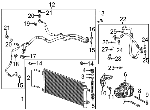 2016 Chevy Cruze Discharge Hose Stud Diagram for 11570204