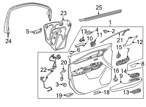 2021 Cadillac XT5 Emblem Diagram for 22855846
