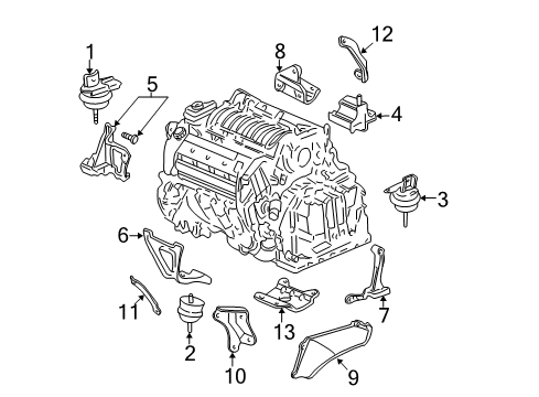 2004 Pontiac Bonneville Lower Mount Diagram for 25759455
