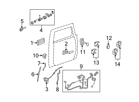 2008 Hummer H2 Lock Actuator, Front Driver Side Diagram for 20785787