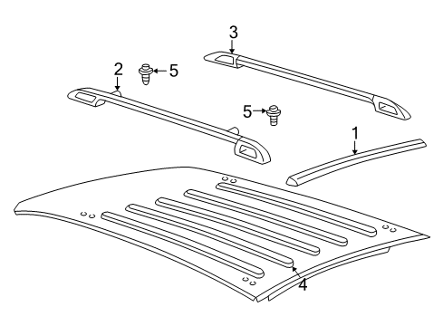 2004 Pontiac Montana Side Rail, Passenger Side Diagram for 10337784
