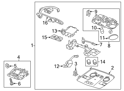 2010 GMC Acadia Mount Plate Diagram for 15927719