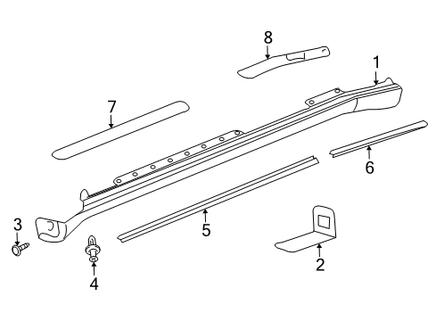 2003 Chevy Trailblazer Exterior Trim - Pillars Diagram 2 - Thumbnail