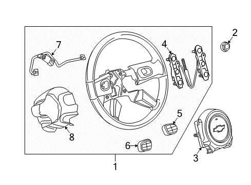 2005 Chevy SSR Steering Wheel & Trim Diagram