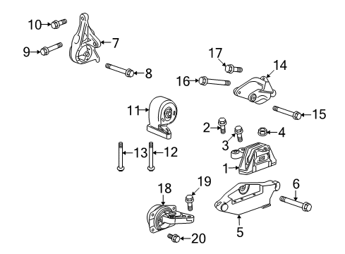 2011 Cadillac SRX Engine & Trans Mounting Diagram 2 - Thumbnail